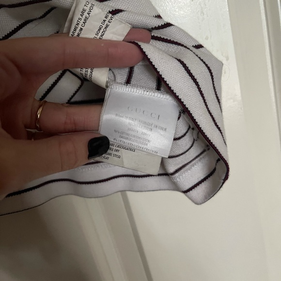 AUTH. GUCCI STRIPE COLLAR SHIRT UNISEX XS - Picture 10 of 11